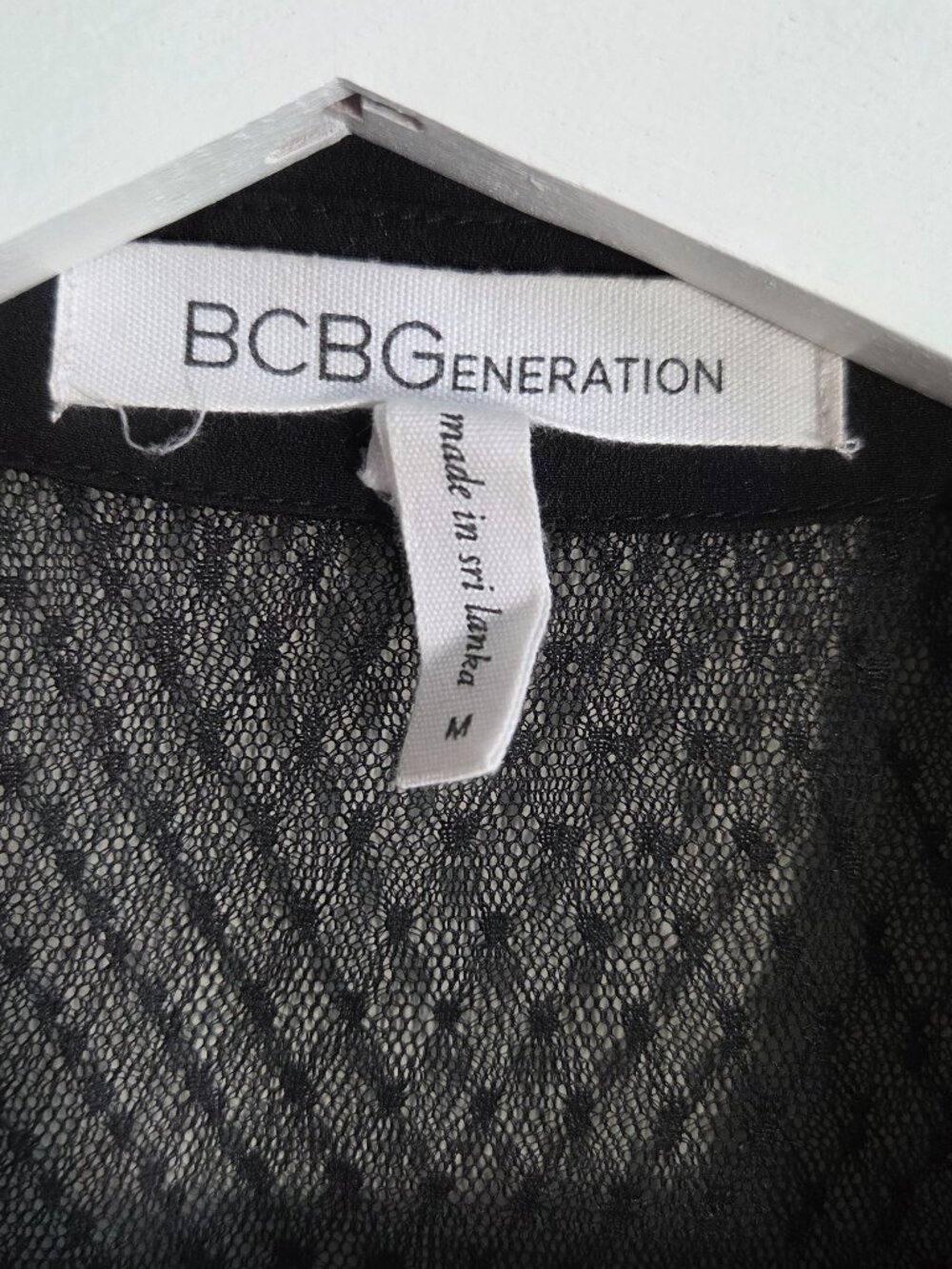 BCBGeneration Mesh Blouse Top - Picture 3 of 6